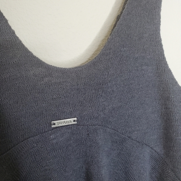 Prana Whisper Charvoal Gray Scoop Neck Knit Yoga Tank Top - Picture 8 of 10